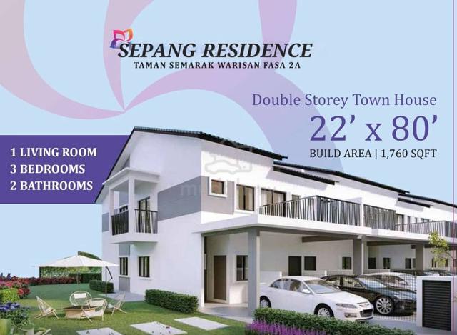 CASH BACK‼ | FULL LOAN🔥 NEAR KLIA 22x80 Townhouse Sepang Kota Warisan 1