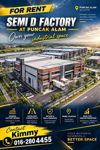 3-Story Semi-D Factory @ Puncak Alam – Prime Factory & Office Space 1