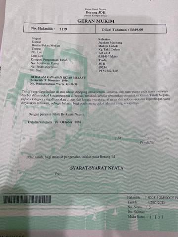 Tanah Bekas Bendang Belakang Kg Bunut Tok Mak Teh 1
