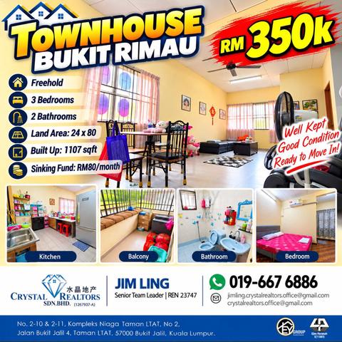 Below Market Townhouse Bukit Rimau, Corner Unit 1