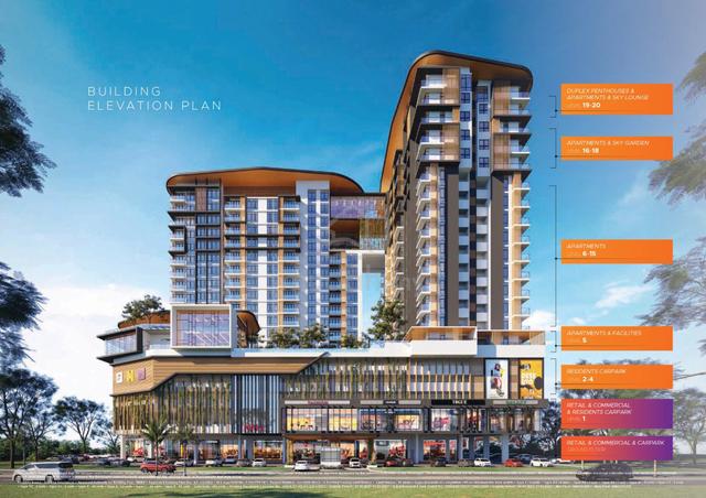 The Rise Residence Prime location - Highest/Top Floor 2 bedrooms for s 1