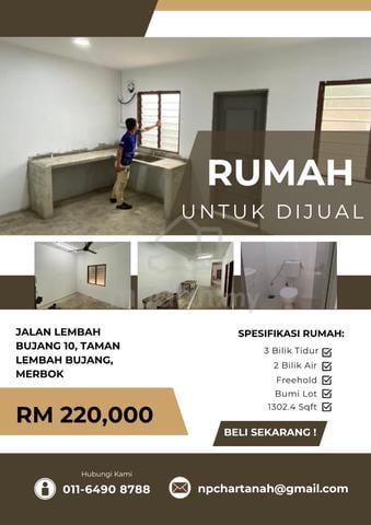 Rumah Untuk Dijual - Taman Lembah Bujang, Merbok 1