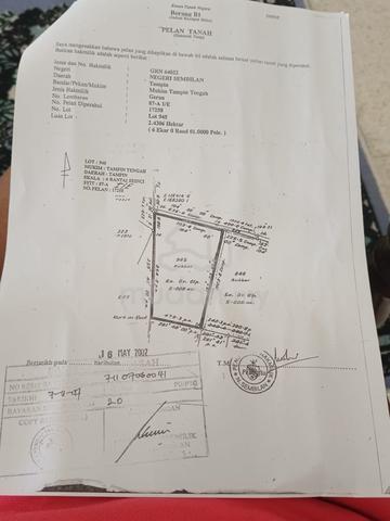 Tanah area tampin 6acre 2