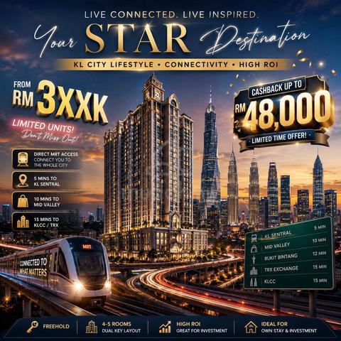 1st Home Next to MRT LRT ! 2-3 R Dualkey | 1 Stop to Midvalley KLCC KL Sentral 1