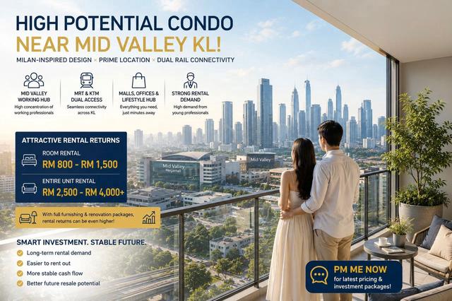 Best for investment, CASHBACK RM30K, Free Furnished, Condo, 7 Mins to Midvalley 1