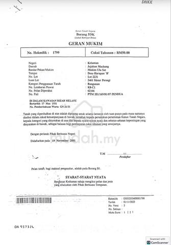 Tanah untuk dijual area belakang uitm machang kelantan 1