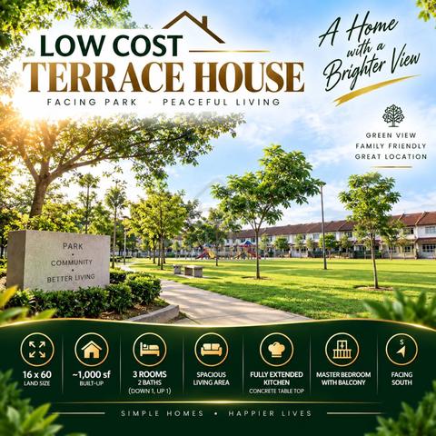 Near LRT Ampang Taman Dagang KL 2 Storey Terrace House 3 Bed 2 Bath 1