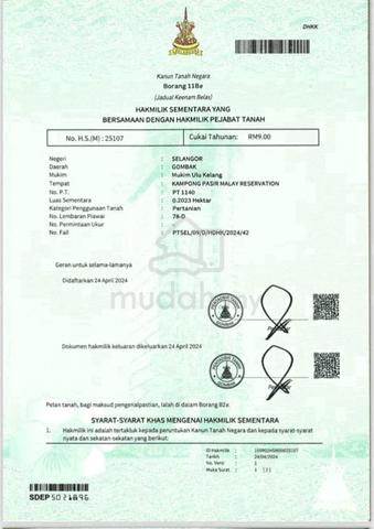 Revise : Land For SALE with 8 unit RENTAL HOUSE Kg Pasir Ulu Klang KL 1