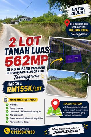 TANAH LOT LUAS 562mp DI KG KUBANG PANJANG BERHAMPIRAN GELUGOR KEDAi 1