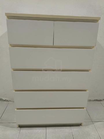 IKEA MALM Chest of 6 Drawers - White - Furniture & Decoration for sale in  Cheras, Kuala Lumpur