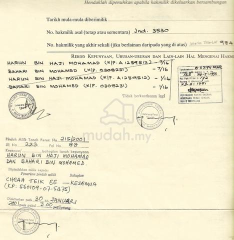 Kubang Semang 1.351 acre @ north side of east-west highway 5