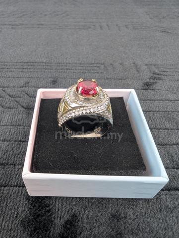 Cincin Permata Delima Siam Ring Micro Setting - photo 3 of 5