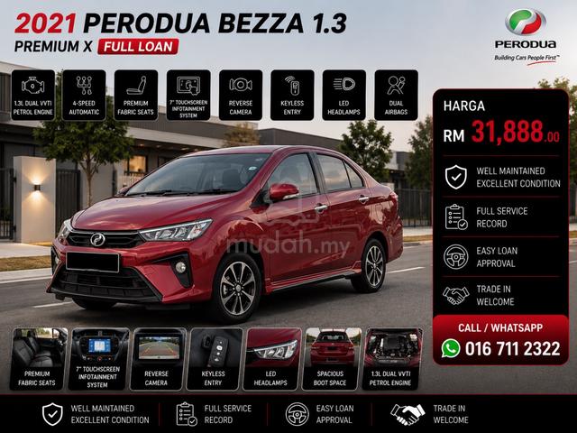 -2021 Perodua BEZZA 1.3 PREMIUM X (A) FULL LOAN - 1