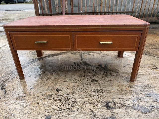 4ft Solid Meja Kopi Coffee Table Drawer Center - photo 2 of 5