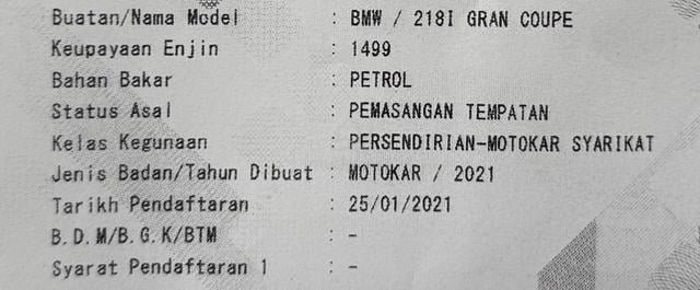 2021 BMW 218i M-Sport Gran Coupe 1.5L F44 - 3