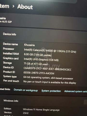 Acer Aspire Lite 15 – Like New (In Warranty) - photo 6 of 6
