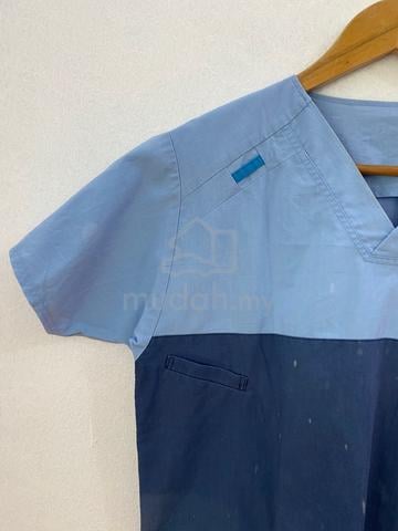 Vintage Dickies Two Tone Blue Workwear Scrub Top - photo 3 of 6