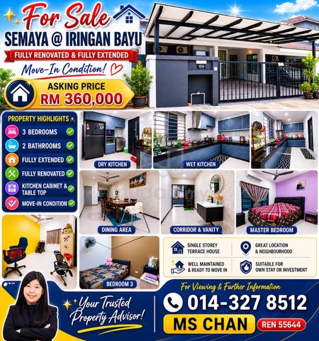 Iringan Bayu Fully Extend&Renovated Terrace House For Sale di Semaya 1