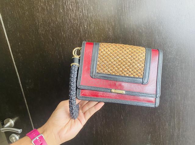 Burberry prorsum leather and raffia woven clutch Bags Wallets for sale in Johor Bahru Johor