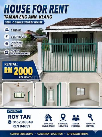 Single storage Semi-D house@ Taman Eng Ann Klang 1