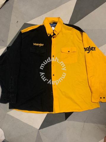 WRANGLER Western Shirt Black/Yellow Men 