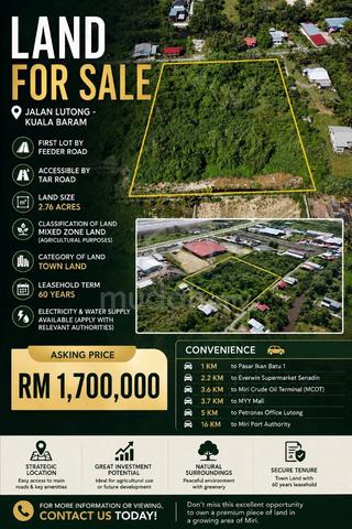 Kuala Baram Land For Sale Mixed Zone Agriculture Land 1