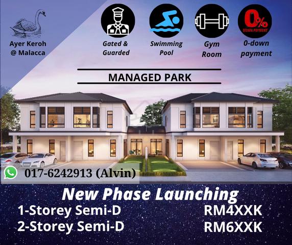 [FULL LOAN] Single & Double Storey Semi-D Anjung Gapam Ayer Keroh GATE 1