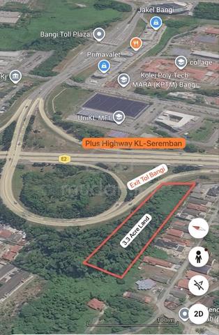 Residential Land Sg Merab Bangi 3.3 acre next to Bangi Toll 1
