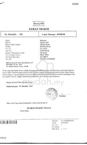 Jeli, Kelantan - Tanah untuk Dijual 1