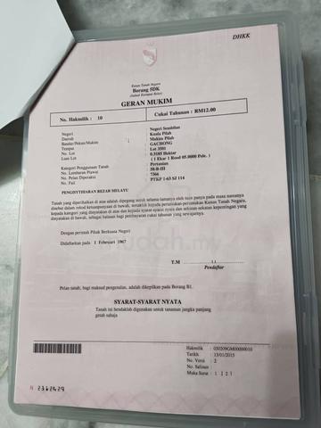 Tanah Pertanian Gachong Kuala Pilah untuk dijual 1
