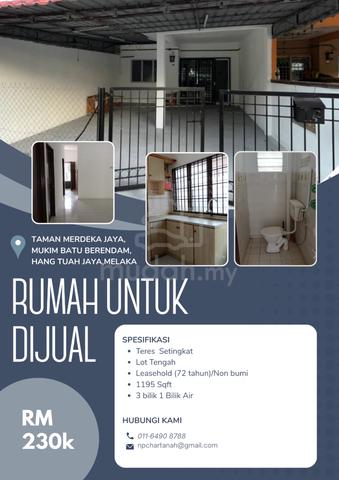 RUMAH TERES SETINGKAT HARGA MAMPU MILIK | taman merdeka jaya 1