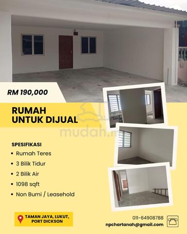 Rumah Untuk Dijual, Taman Jaya Lukut, Port Dickson 1