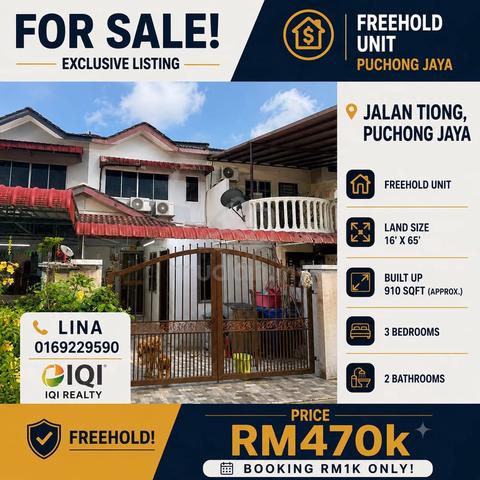 Fulloan double storey puchong jaya diskaun 130k freehold 1