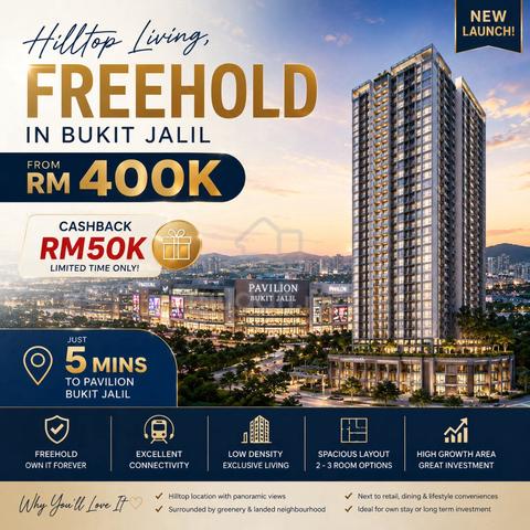 FREEHOLD Near Pavilion 2 ! Full Residential Big Balcony @ UPM MRT TRX 1
