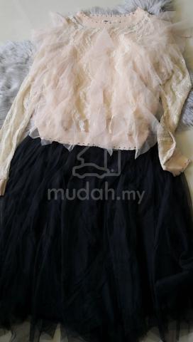 1 Set Ladies Dinner Party Gauze Long Dress Skirt - photo 2 of 6