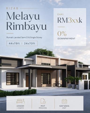 Semi D & Single Storey Tanah Rizab Melayu RM 4xxk Di Jalan Kebun 1