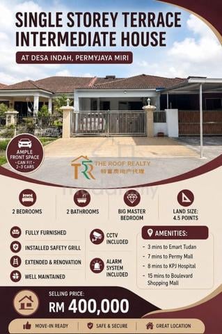 Single Storey Terrace Intermediate House - Desa Indah, Permyjaya Miri 1