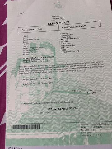 land for sale kg pantai baru 1