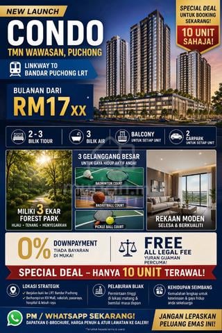 New Puchong Tmn Mas Condo Linkway to Bandar Puchong LRT 1