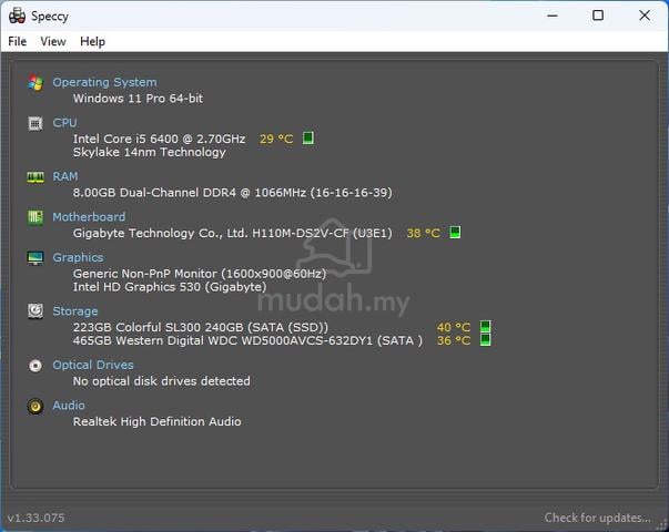 CPU Desktop Intel Core i5 6400 @ 2.70Ghz + SSD! 💥 - photo 5 of 6