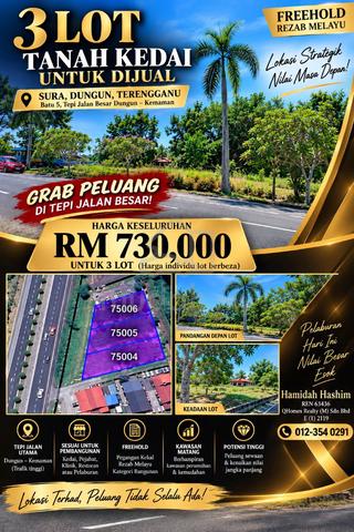 Sura Dungun Terengganu Lot Tanah Kedai untuk di Jual 1