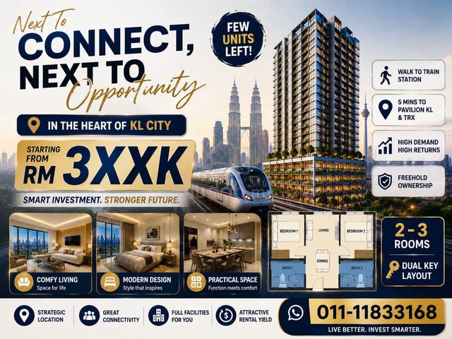 Sungai Besi【Walk to MRT】2-3 Rooms With Ready Tenant 1