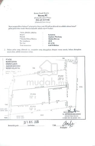 Kelantan Machang Freehold Land For Sale 1