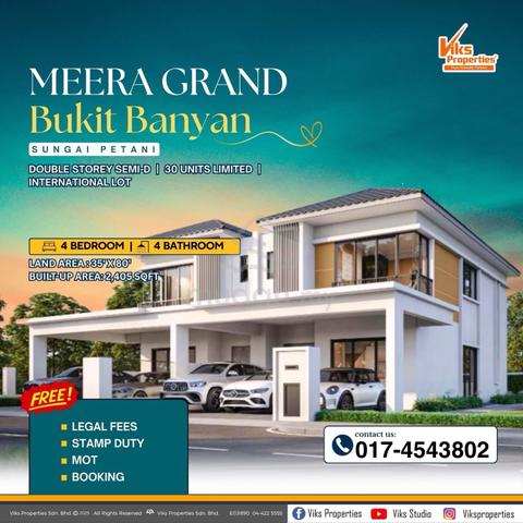 Bukit Banyan Sungai Petani; Rumah Semi-D 2 Tingkat Baru utk Dijual 1