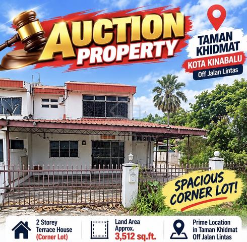 Auction Opportunity | Taman Khidmat 2-Storey Corner House 1