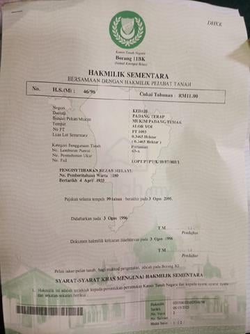 Tanah Kebun Getah untuk dilepaskan 1