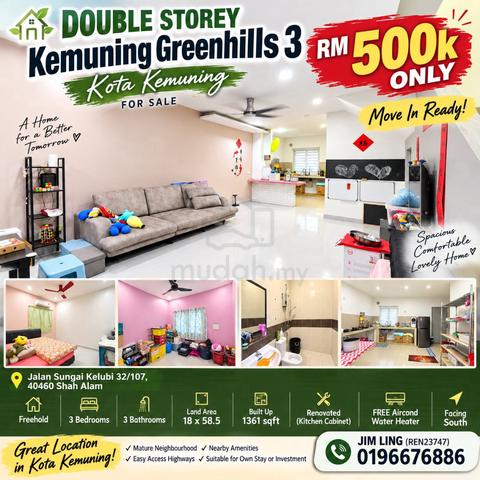 【Renovated】Double Storey Kemuning Greenhills 3, Kota Kemuning 1