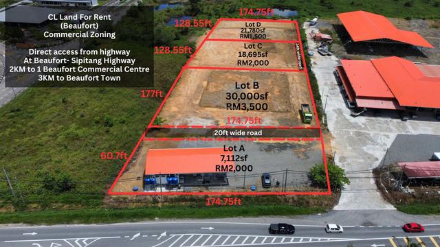 Beaufort 2-Acre Commercial Land | Main Road  For Rent 1