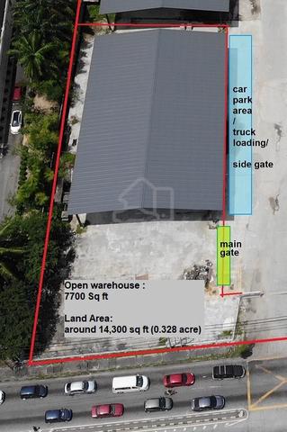 MAINROAD 0.3 acres Shoplot Warehouse Factory Land Teluk Intan 14300sqf 1