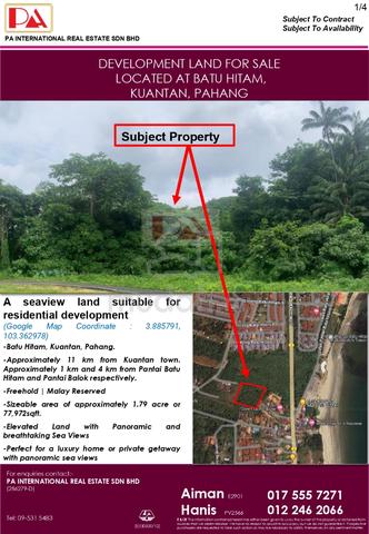 Development land FOR SALE LOCATED AT BATU HITAM, KUANTAN, PAHANG 1